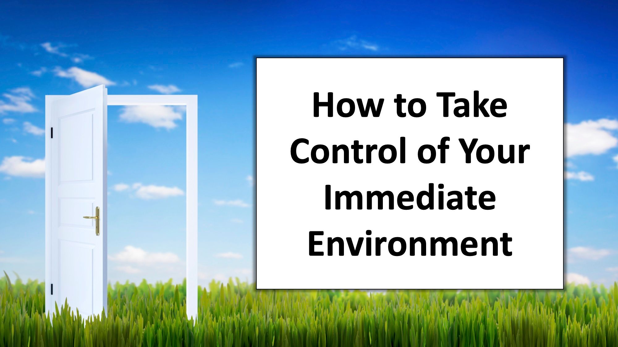 open door blue skies concept