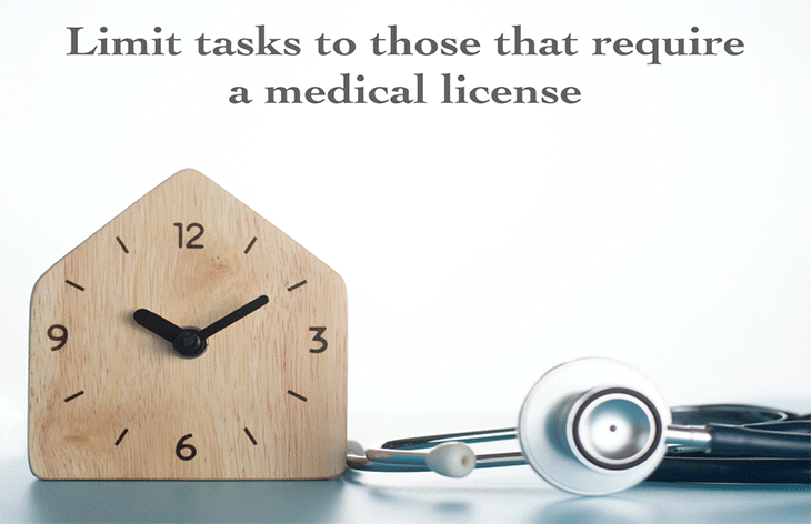 Limit tasks to those that require a medical license