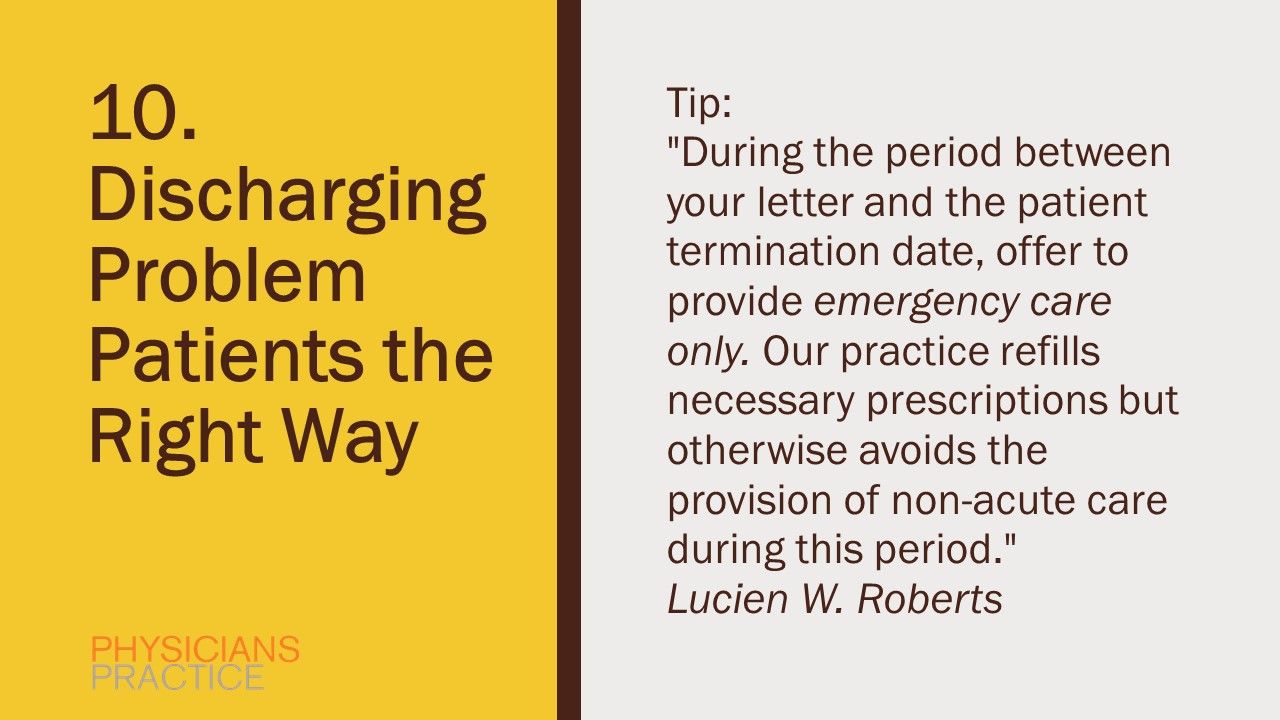 10. Discharging Problem Patients the Right Way