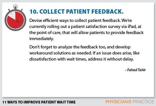 10. Collect patient feedback. 
