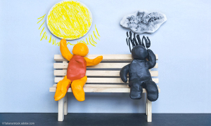 positive negative clay illustration