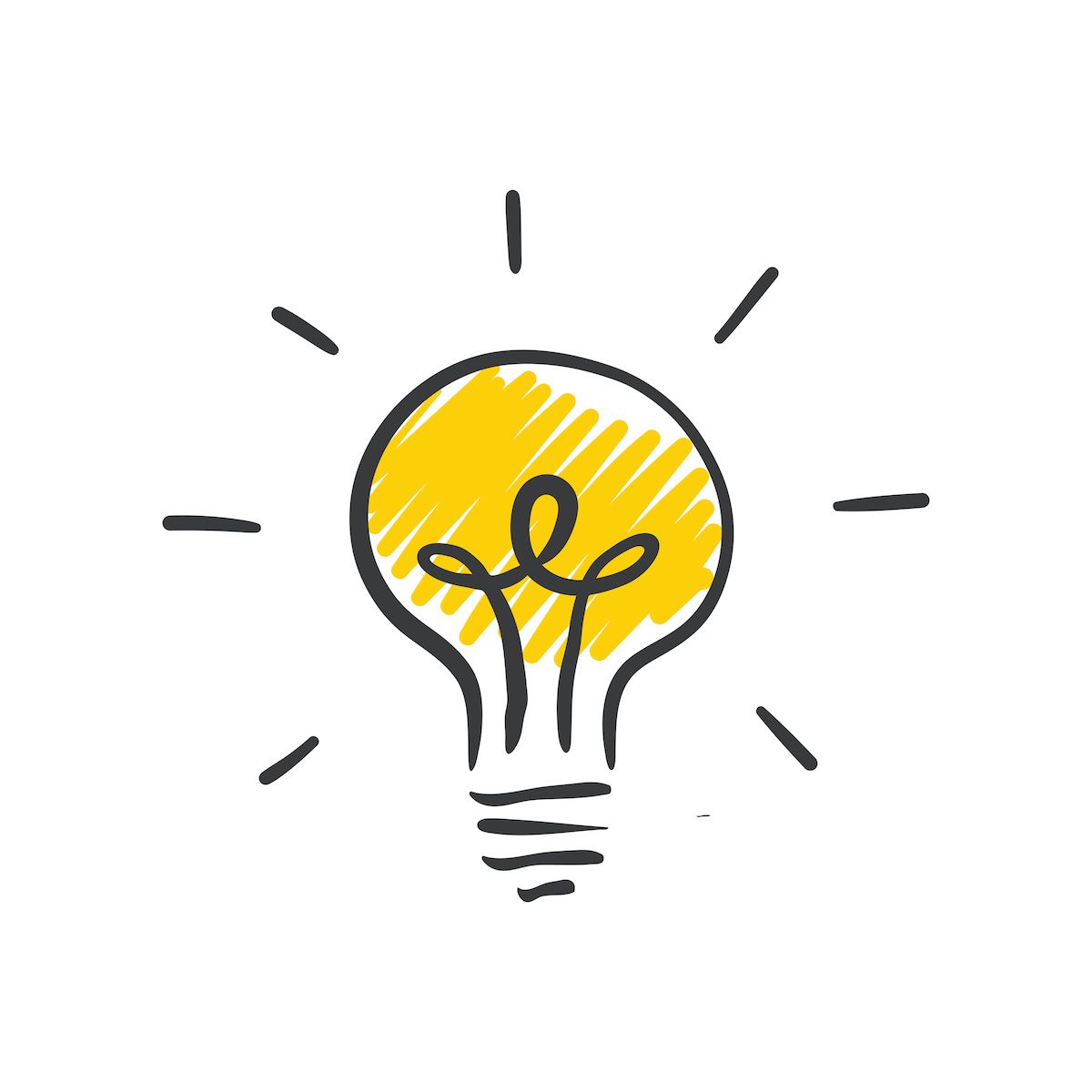 lightbulb doodle idea concept