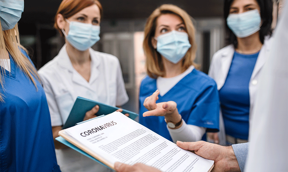 medical staff wearing masks