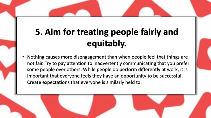 Aim for treating people fairly and equitably