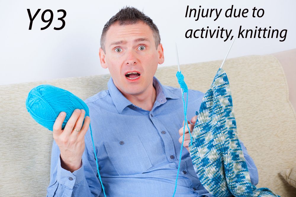 Y93 – Injury due to activity, knitting