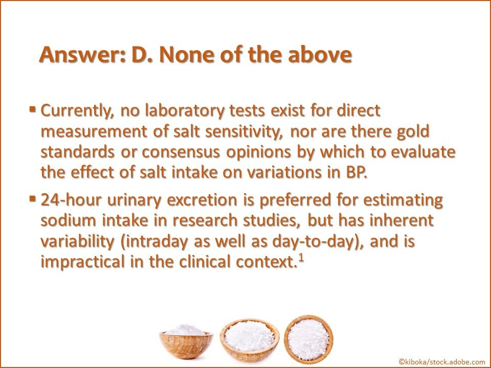 Salt senstivity of blood pressure