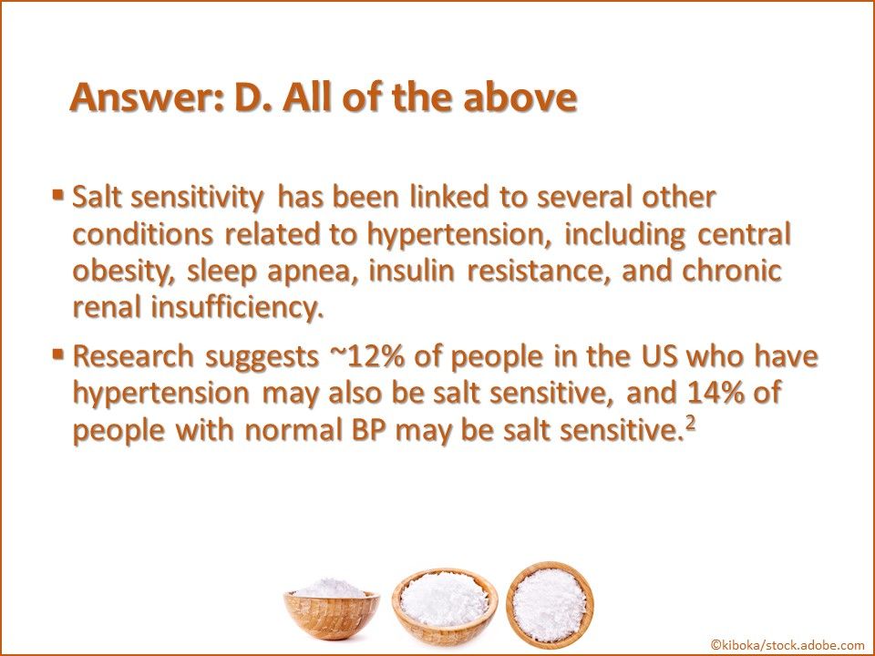 Salt senstivity of blood pressure 