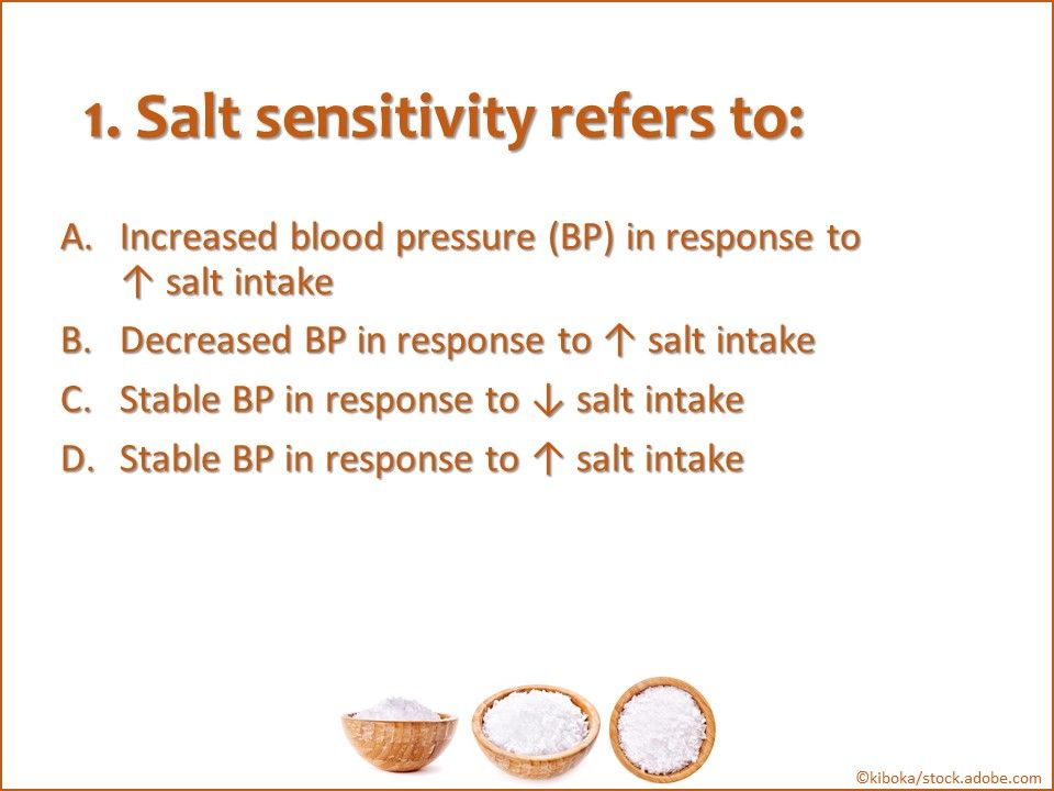 Salt senstivity of blood pressure 