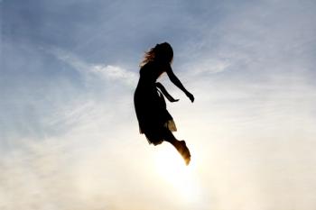 woman flying
