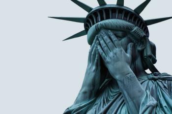 statue of liberty crying
