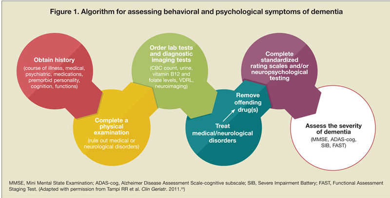 Algorithm for assessing behavioral and psychological symptoms of dementia