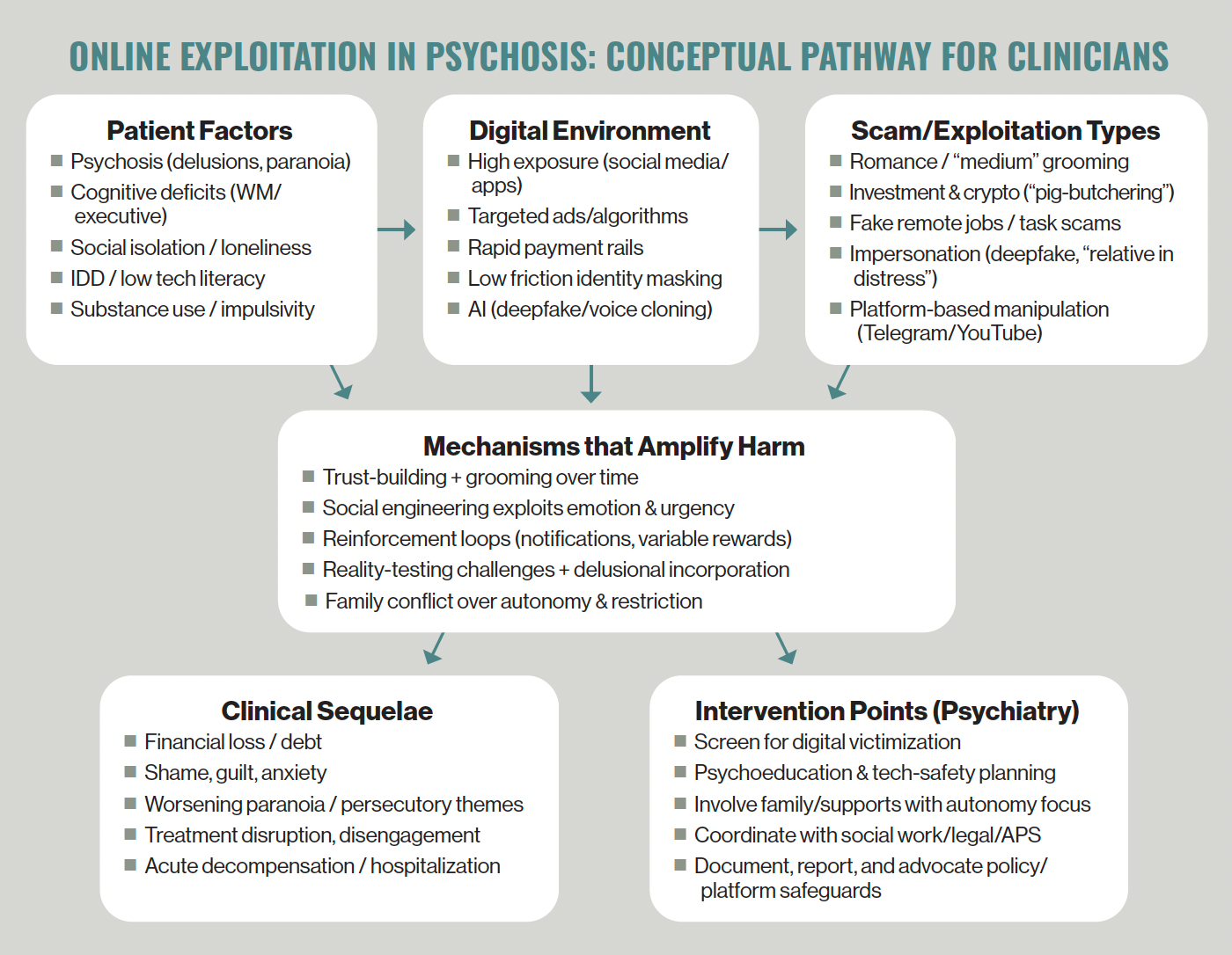 Figure. Online Exploitation in Psychosis: Conceptual Pathway for Clinicians Figure. Online Exploitation in Psychosis: Conceptual Pathway for Clinicians