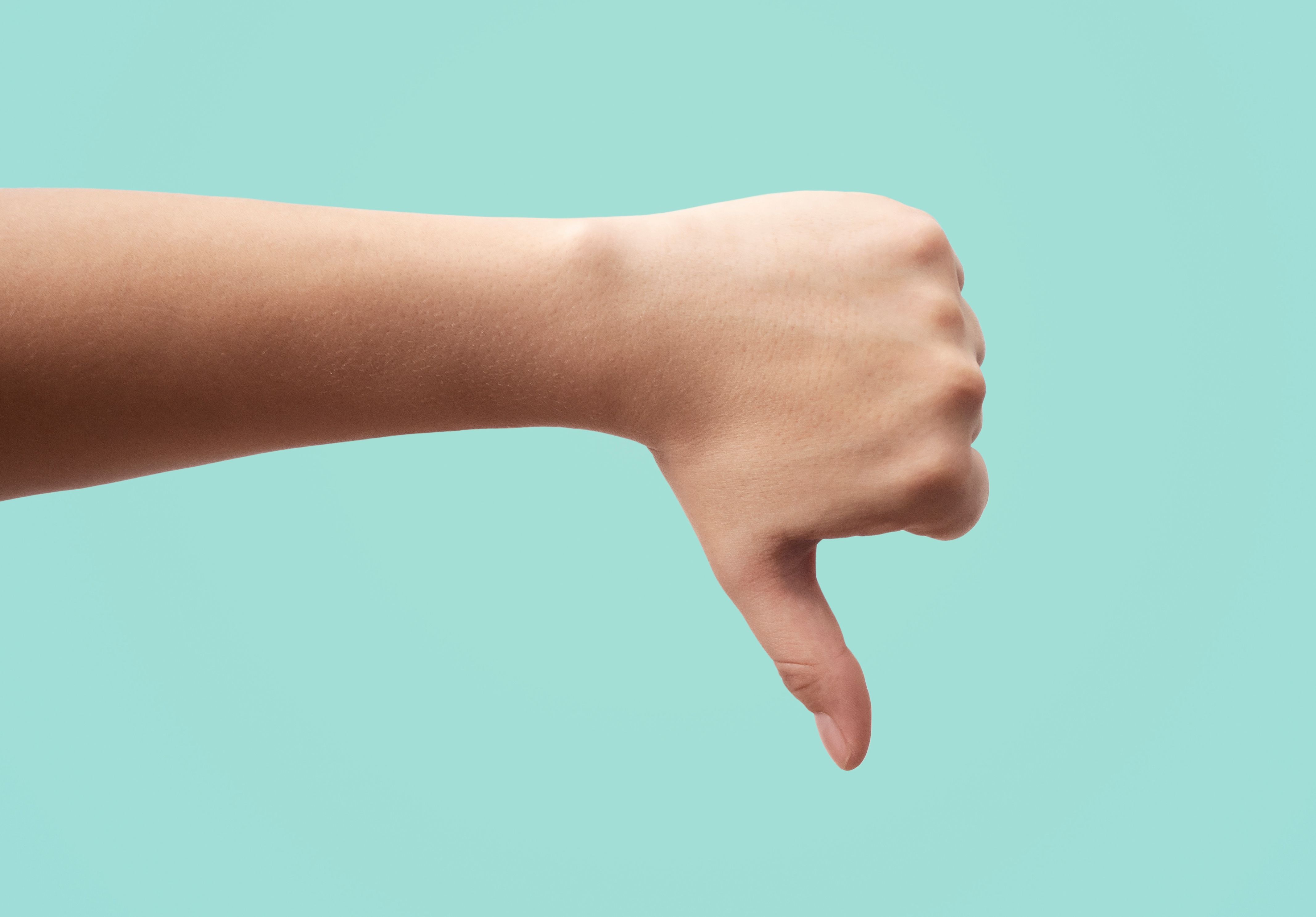 thumbs down