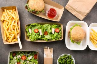 burger, fries