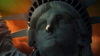 statue of liberty crying