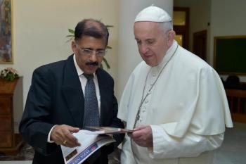 Roy Kallivayalil, MD, and Pope Francis on March 14, 2016