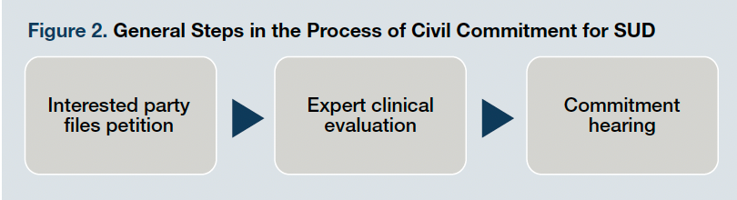 Figure 2. General Steps in the Process of Civil Commitment for SUD