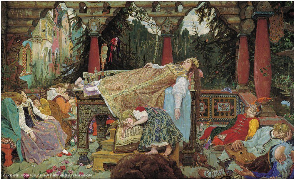 Sleeping Princess: An early 20th-century painting by Victor Vasnetsov.