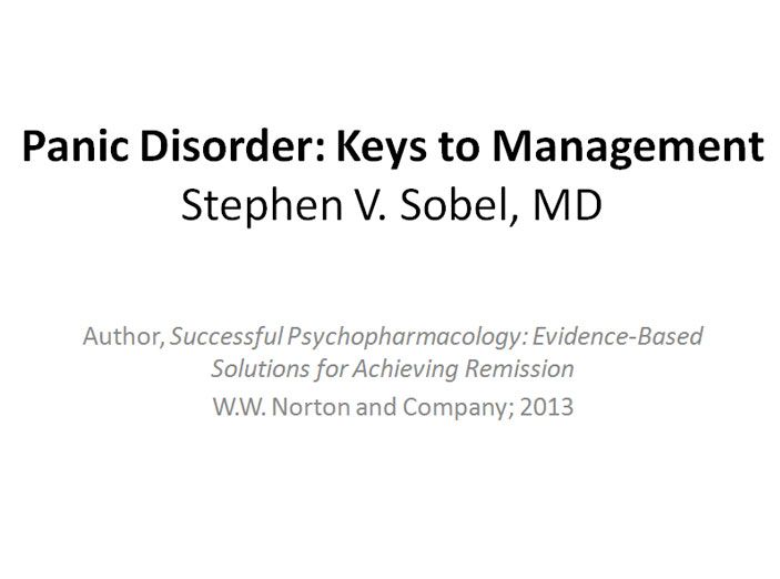 Panic Disorder: Keys to Management