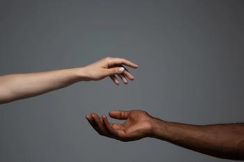 black and white hands