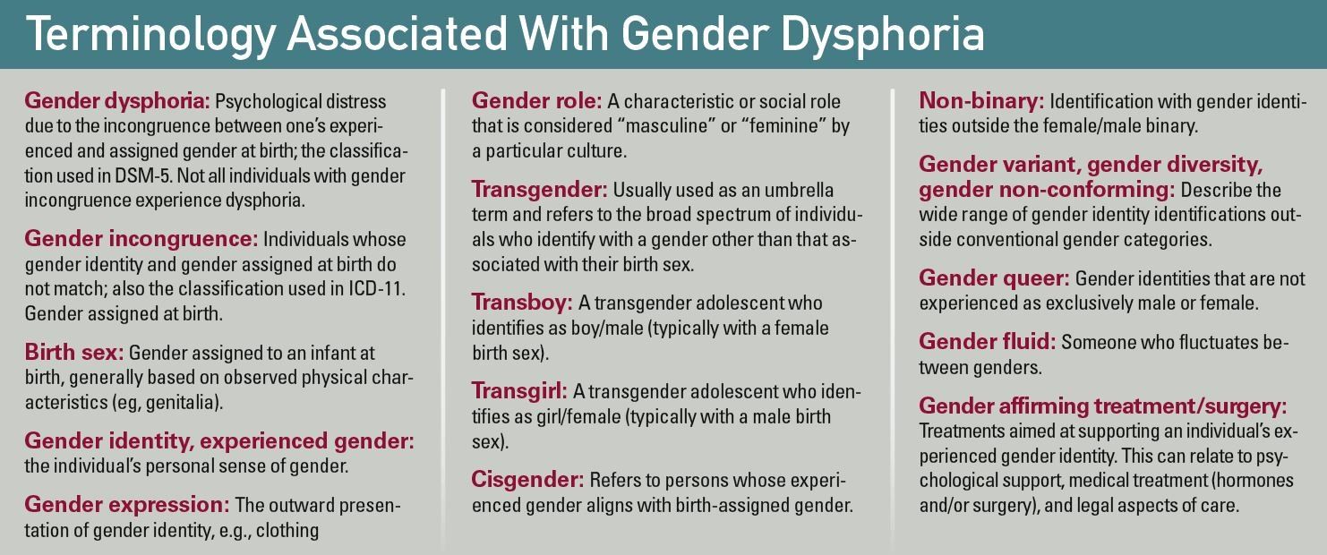 Terminology Associated With Gender Dysphoria