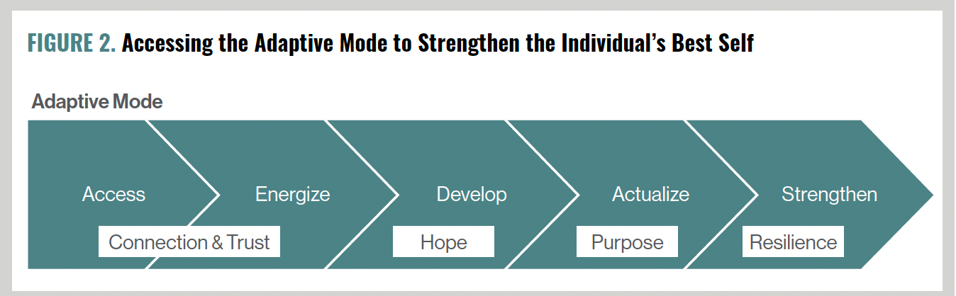 FIGURE 2. Accessing the Adaptive Mode to Strengthen the Individual’s Best Self