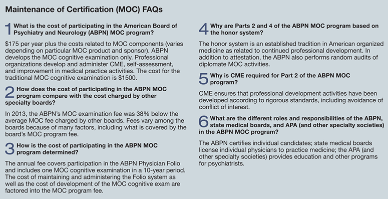 Maintenance of Certification (MOC) FAQs