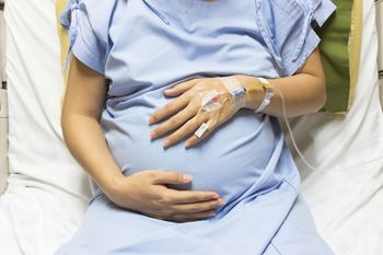 Pregnant woman in the hospital.