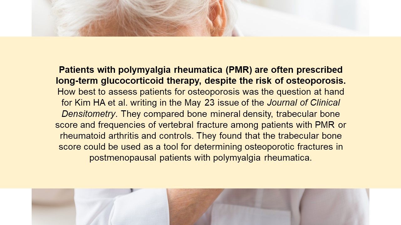 Patients with polymyalgia rheumatica (PMR) are prescribed long-term steriods