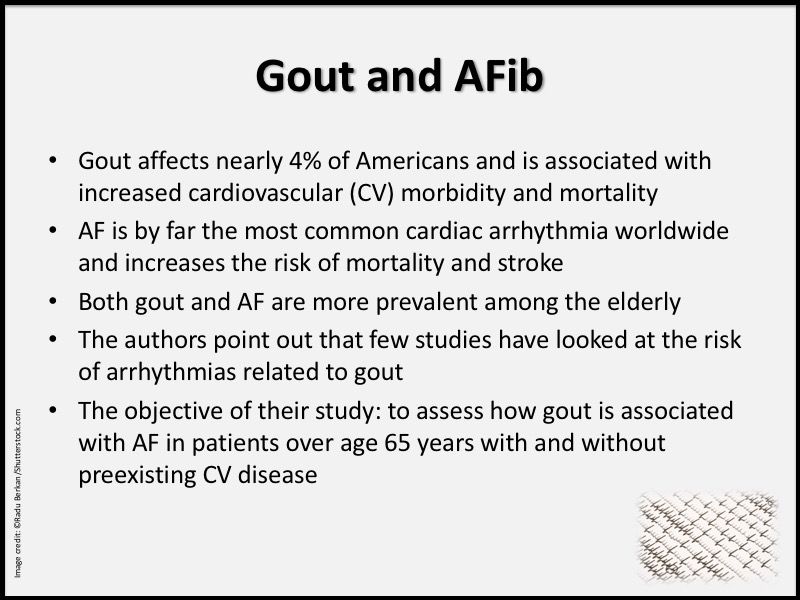 gout atrial fibrillation arrhythmia