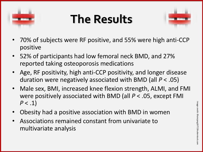 Lean Body and Low AntiCCP Equal Better Bone Mass Rheumatology Network