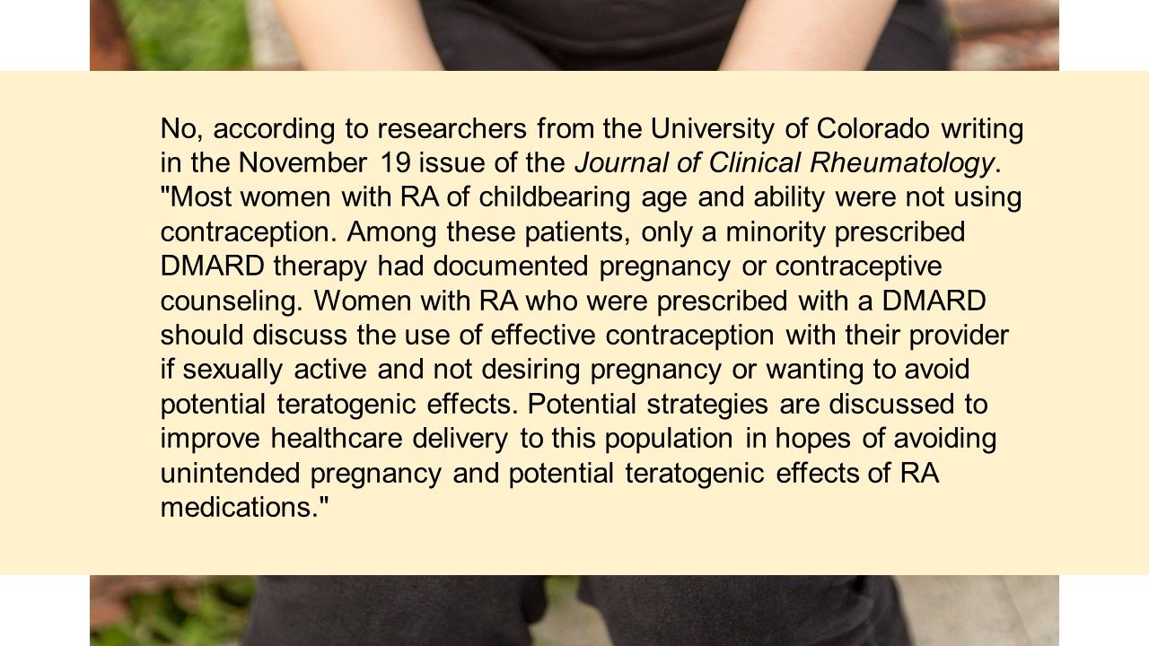 Clinical Quiz: What proportion of female RA patients use contraception?