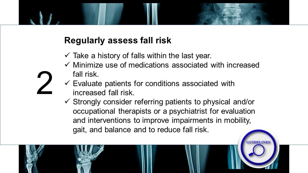 Treatment guidelines for fracture risk in elderly