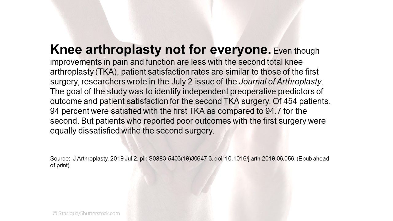 Knee arthroplasty not for everyone. 