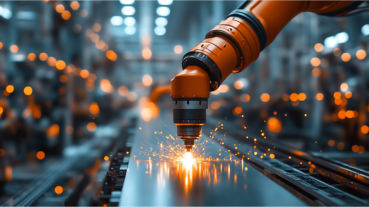 Early version continuum robot arm performing welding in an ultra-modern factory © Jack -stock.adobe.com 