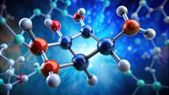Molecule of an amide with a nucleophile attacking the carbonyl group. Generated by AI. | Image Credit: © udomsak - stock.adobe.com.