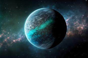 Habitable exoplanet with friendly atmosphere and water. Generated with AI. | Image Credit: © Ferenc - stock.adobe.com