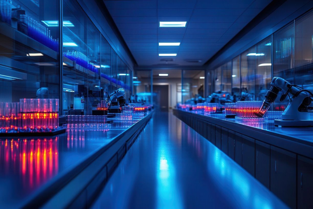 High-tech robotic biomedical research facility (AI generated) © julija -stock.adobe.com