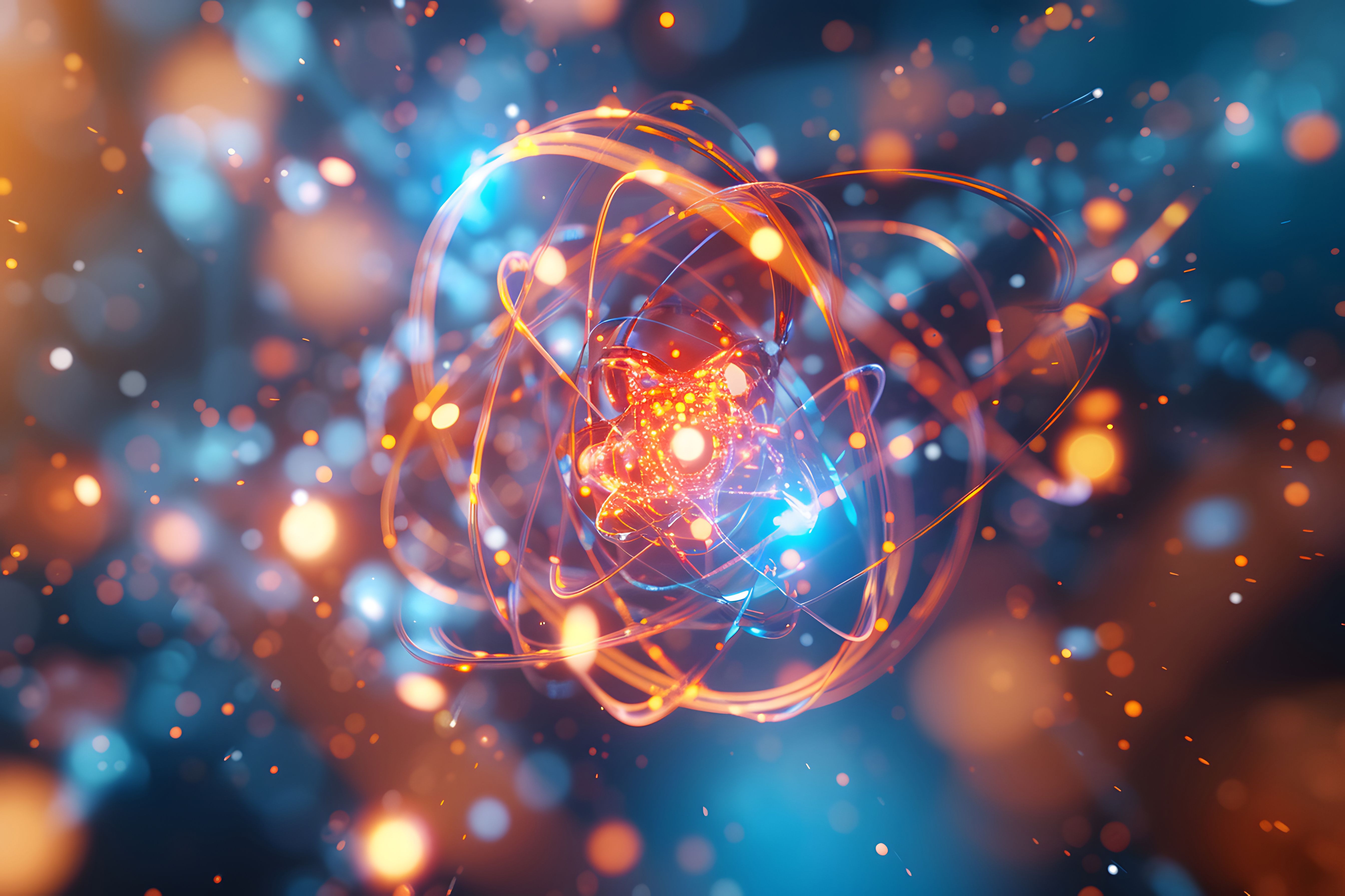Abstract background of atoms. Chemical reactions of atoms from different concepts. Generated with AI. | Image Credit: © CatNap Studio - stock.adobe.com.