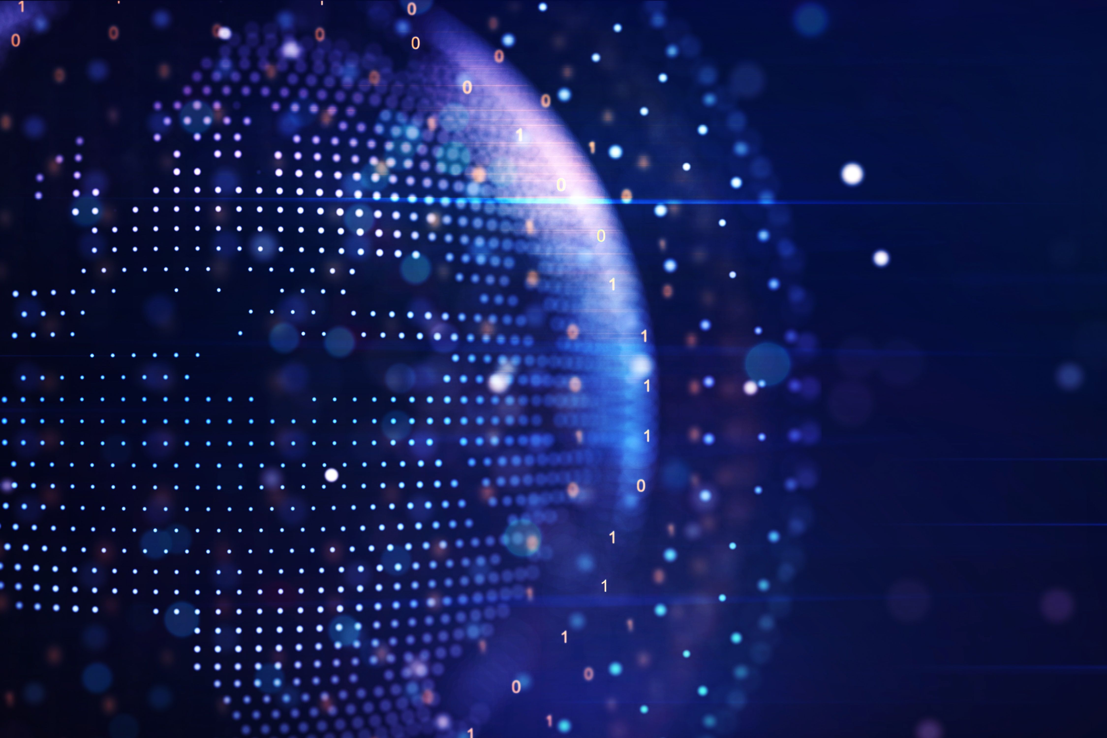 Abstract graphic world map illustration on blue background, big data and networking concept. 3D Rendering | Image Credit: © Pixels Hunter - stock.adobe.com.