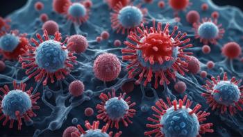 Flu virus cells in blood under the microscope, illustration on a dark background. Abstract biology, microscopic view of organic substance. Virus outbreak. Microbiology concept. Generative AI | Image Credit: © AstiMak - stock.adobe.com