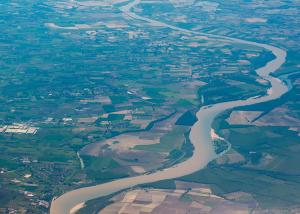 Aerial view of the Po River, the longest Italian river. | Image Credit: © Andrea Izzotti - stock.adobe.com