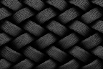 ribber tires next to one another in a linking pattern