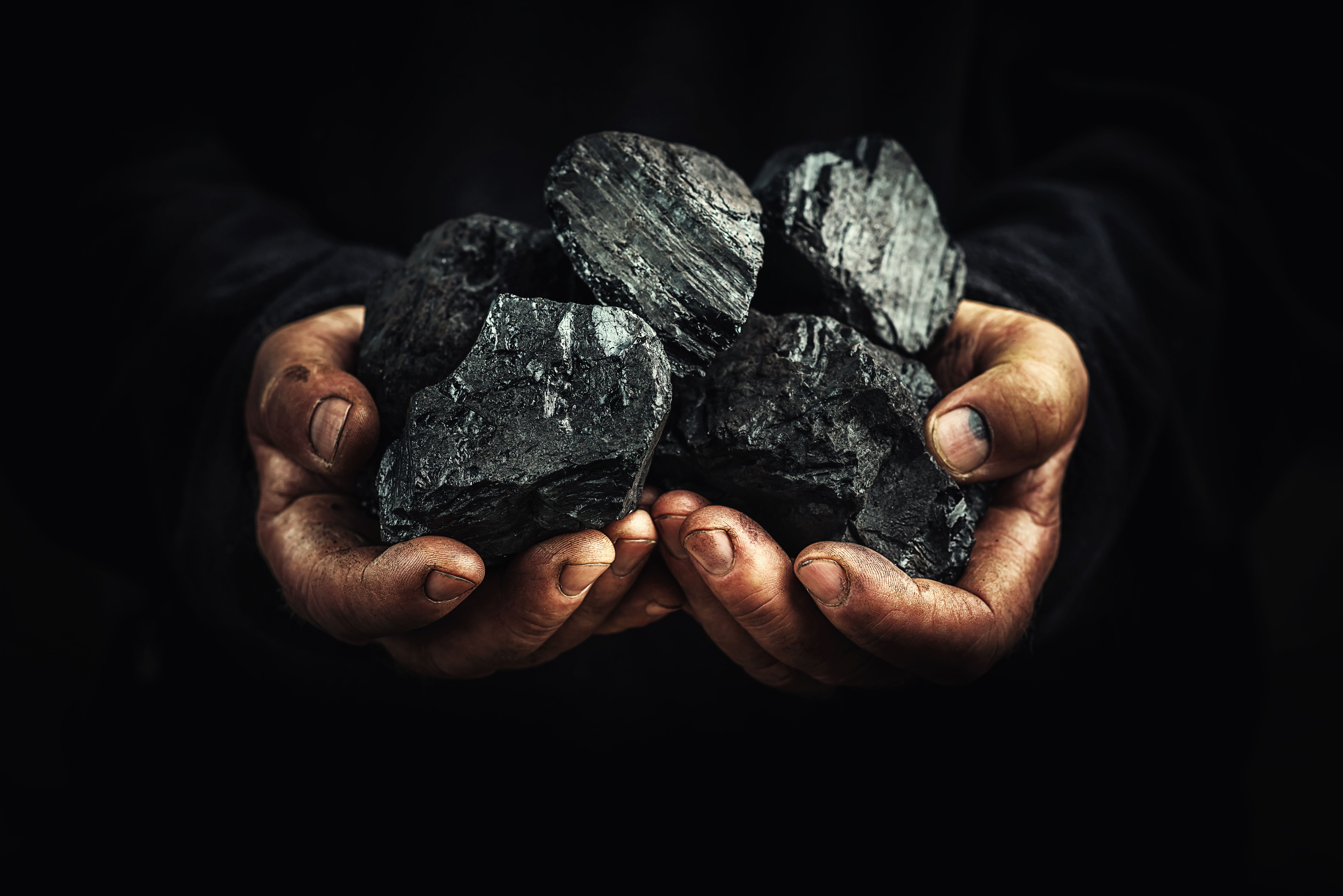 Black coal in the hands, heavy industry, heating, mineral raw materials | Image Credit: © martingaal - stock.adobe.com