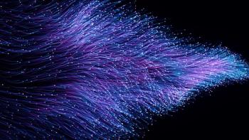 Abstract orange particles of optical fiber 3d illustration | Image Credit: © flashmovie - stock.adobe.com