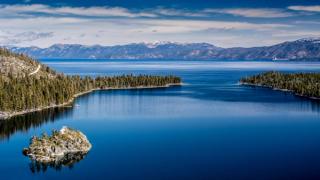 Lake Tahoe West shore view including Fannette Island in the winter of 2018 | Image Credit: © AlessandraRC - stock.adobe.com.