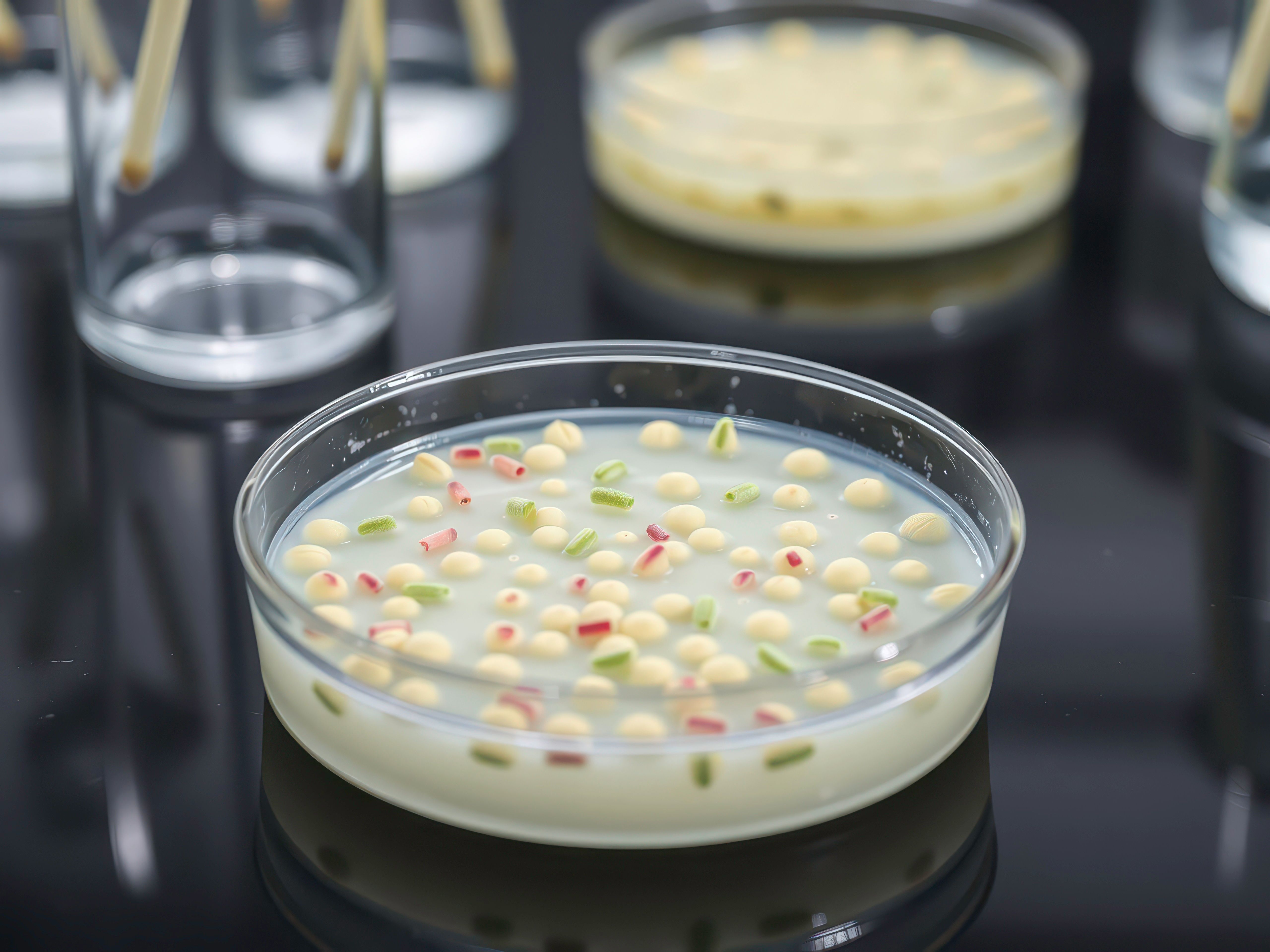 Petri Dish of Agar Media Showing Bacteria Cultures Used for Microbial Research in a Lab. Generated by AI. | Image Credit: © Sanook - stock.adobe.com