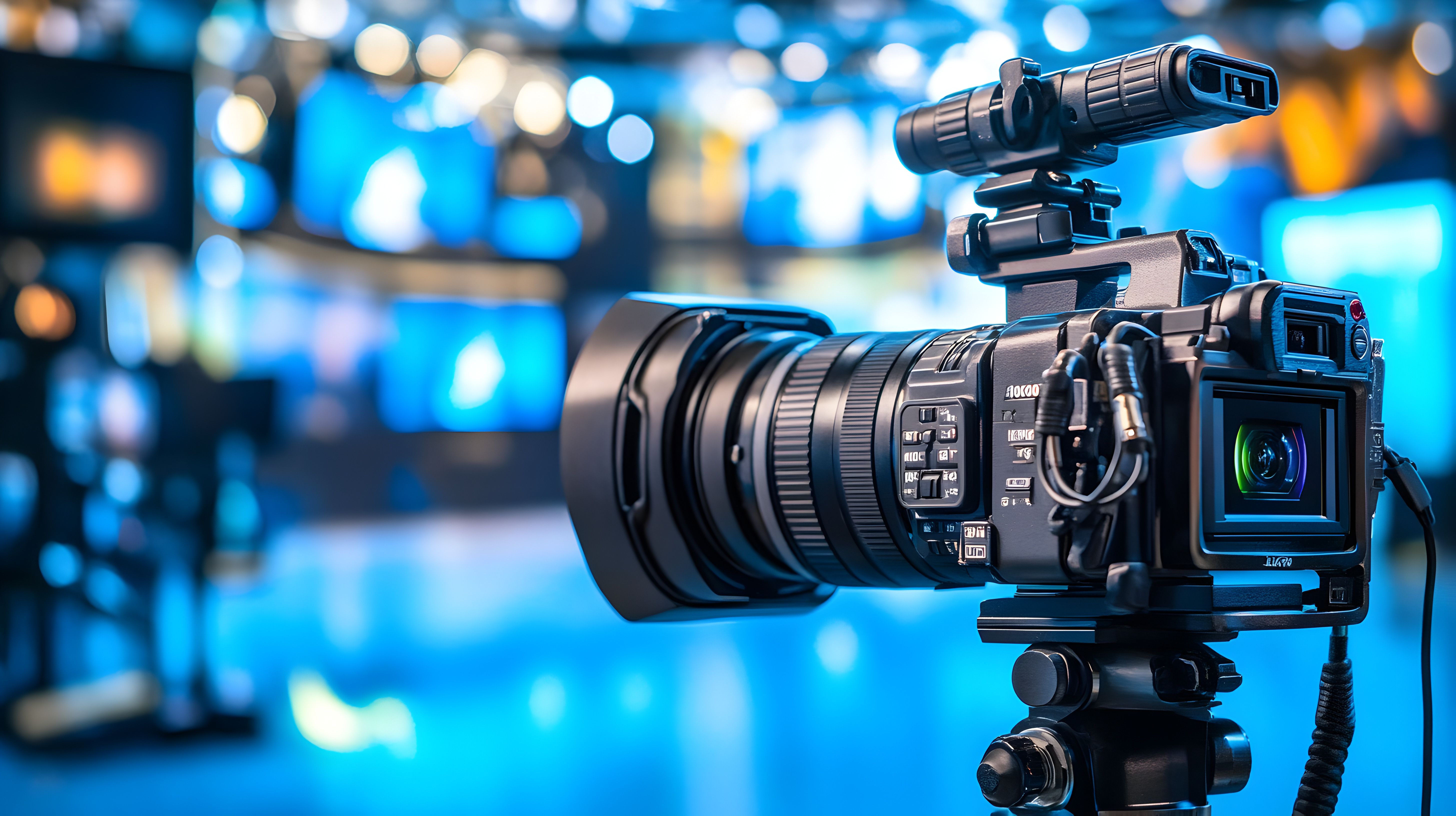 Modern video camera recording tv studio interview blurred background mass media technology concept | Image Credit: © Studios - stock.adobe.com.