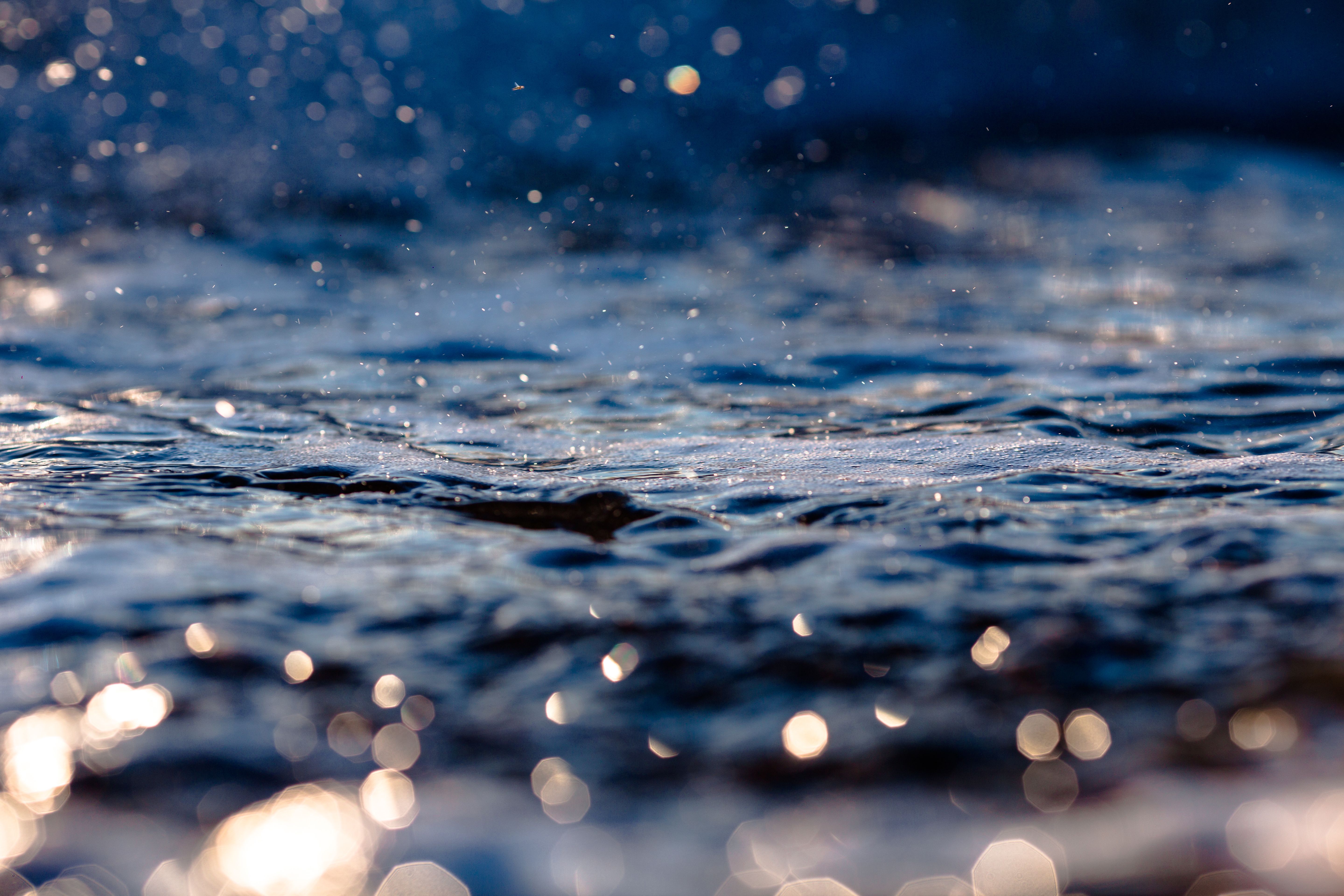 seawater shimmering in the sunset