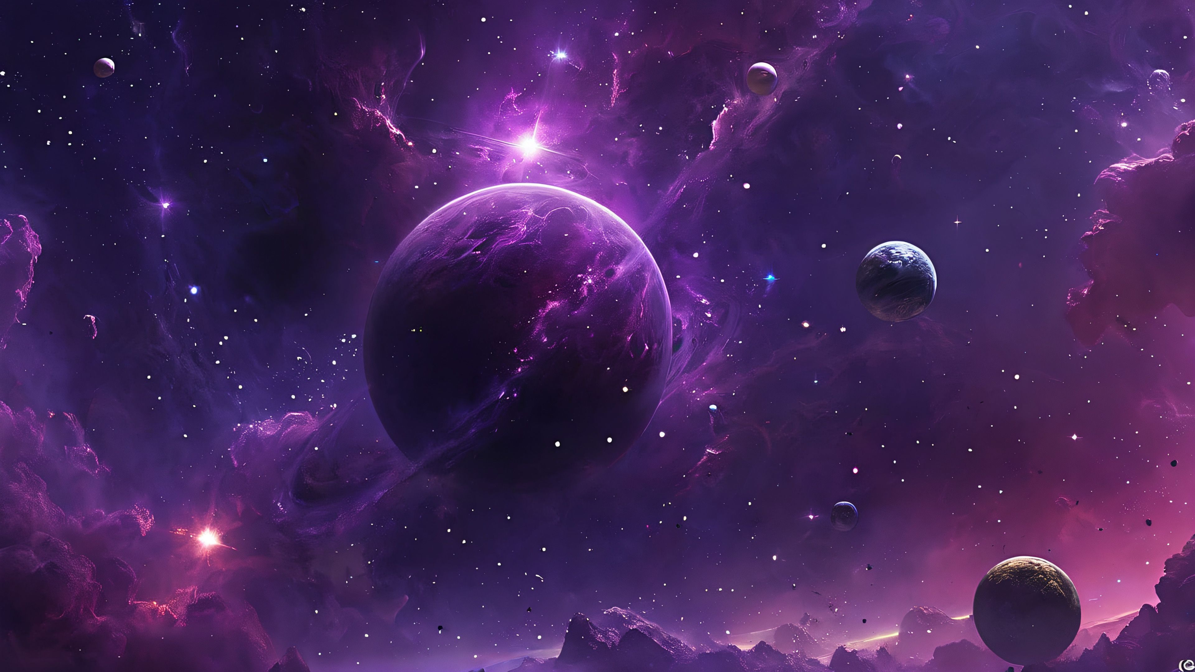 Purple nebula with stars and planets. Generated with AI. | Image Credit: © Garadel - stock.adobe.com